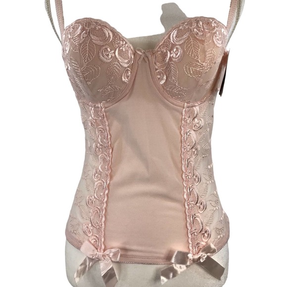 Donna L’oren Gold Label Women's Size 36B Style 2023 Pink Lace Corset Bustier - Picture 1 of 14